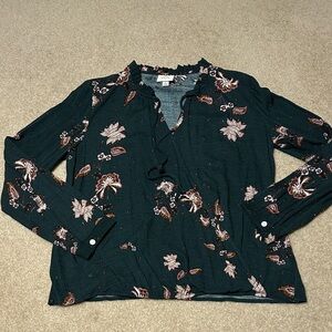 Knox Rose floral paisley rayon wrap blouse
